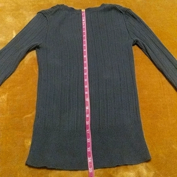 Vintage Old Navy Blue Ribbed Inside Out Sweater - Picture 9 of 11